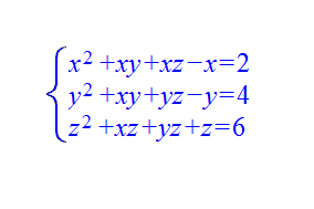 system of algebraic equations
